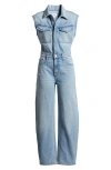Pistola Ace Sleeveless Denim Jumpsuit In Rally