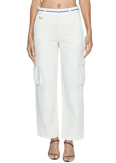 Pistola Addie High Rise Cargo Trouser In Eggshell In White
