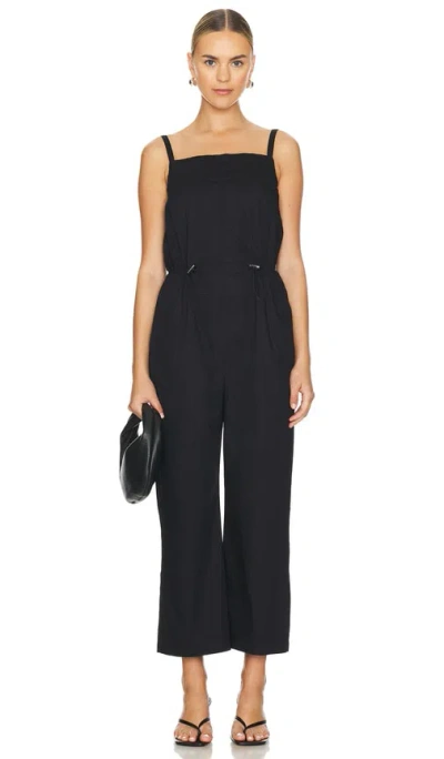 Pistola Adela Wide Leg Stretch Cotton Jumpsuit In Black