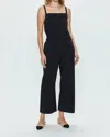 Pistola Adela Wide Leg Stretch Cotton Jumpsuit In Black