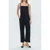 Pistola Adela Wide Leg Stretch Cotton Jumpsuit In Fade To Black