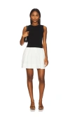 Pistola Adrienne Mixed Media Mini Dress In Noir And Le Blanc
