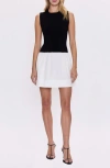 Pistola Adrienne Mixed Media Mini Dress In Noir And Le Blanc In Black