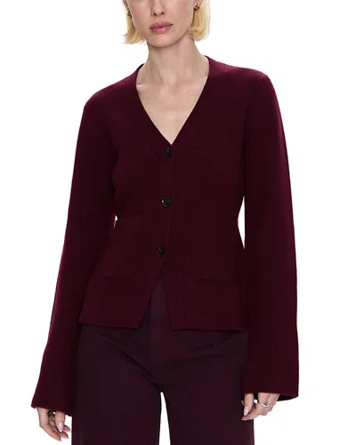 Pistola Aeron V Neck Cardigan In Burgundy