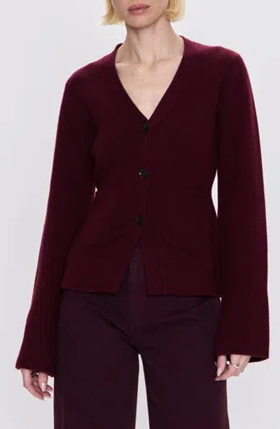 Pistola Penny High Rise Wide Leg Jean In Claret In Burgundy
