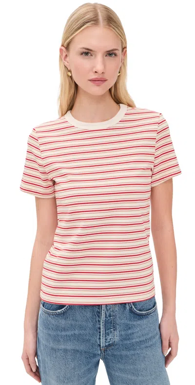 Pistola Alba Tee White Red Stripe In Multi