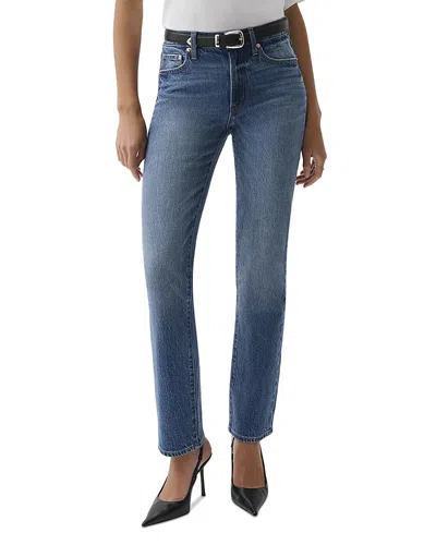 Pistola Aleks High Rise Straight Jeans In Sea Salt In Blue