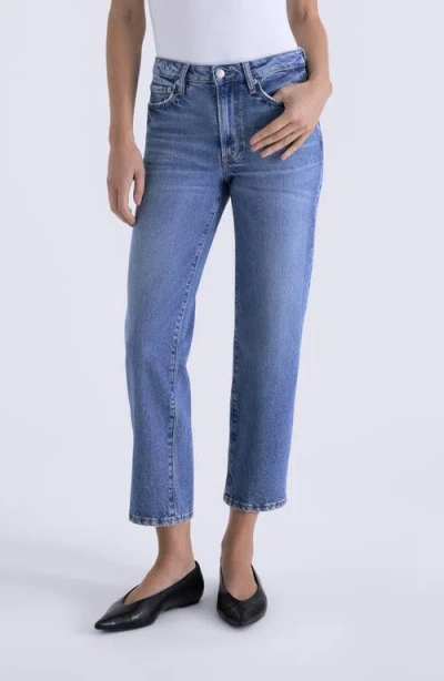 Pistola Aleks Mid Rise Crop Straight Leg Jeans In Blue