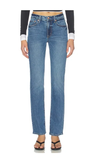 Pistola Aleks Mid Rise Straight Leg Jeans In Brown
