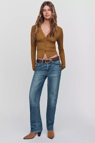 Pistola Aleks Mid-rise Straight Jeans In Blue