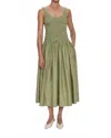 Pistola Alessia Smocked Drop Waist Dress In Sage In Green