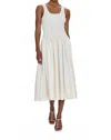 Pistola Alessia Smocked Drop-waist Stretch Cotton Midi Dress In White
