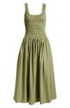 Pistola Alessia Smocked Drop Waist Dress In Sage In Sage