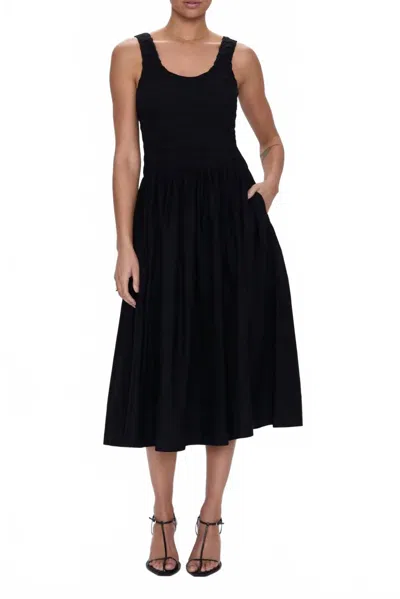 Pistola Alessia Smocked Midi Dress In Black
