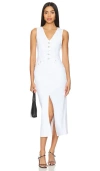Pistola Alex Denim Button-front Midi Dress In Le Blanc