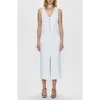 Pistola Alex Denim Button-front Midi Dress In Le Blanc