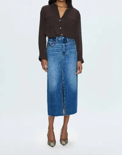 Pistola Alice Denim Midi Skirt In Fairfax In Blue