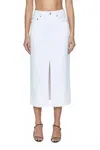Pistola Alice Denim Midi Skirt In White