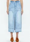 Pistola Alice Workwear High Rise Skirt In Coastal In Blue