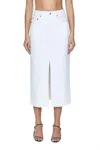 Pistola Denim Alice Midi Skirt In White In White