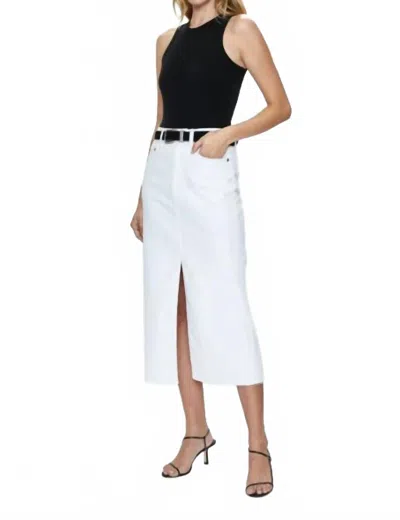 Pistola Alice Midi Skirt In White In Green