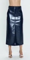 Pistola Alice Utility Faux Leather Midi Skirt In Blue