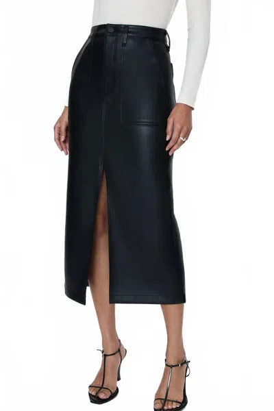 Pistola Alice Utility Vegan Leather Skirt In Slate Black