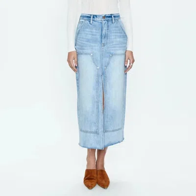 Pistola Alice Workwear High Rise Skirt In Coastal In Blue