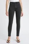 Pistola Aline High-rise Skinny Jeans In Black In Black