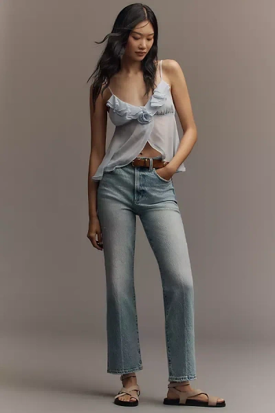 Pistola Ally High-rise Crop Flare Jeans In Blue