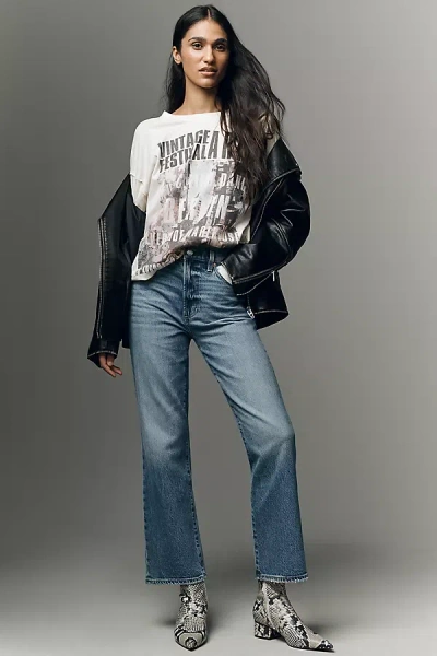 Pistola Ally High-rise Crop Flare Jeans In Blue