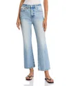 Pistola Ally Raw Step Hem High Waist Crop Bootcut Jeans In Blue