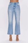 Pistola Ally Raw Step Hem High Waist Crop Bootcut Jeans In Blue