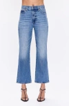 Pistola Ally Raw Step Hem High Waist Crop Bootcut Jeans In Blue