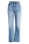 Pistola Ally Raw Step Hem High Waist Crop Bootcut Jeans In Central Vintage