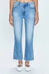 Pistola Ally Raw Step Hem High Waist Crop Bootcut Jeans In Multi