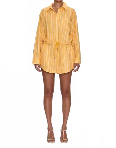PISTOLA AMELIE COTTON POPLIN ROMPER IN PAPAYA STRIPE