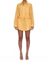 Pistola Amelie Cotton Poplin Romper In Papaya Stripe In Yellow