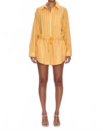 PISTOLA AMELIE COTTON POPLIN ROMPER IN PAPAYA STRIPE