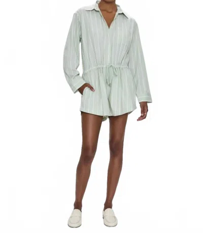 Pistola Amelie Romper In Pistachio Stripe In Multi