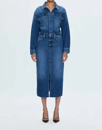Pistola Amira Denim Midi Dress In Social