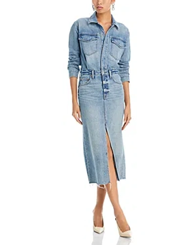 Pistola Amira Denim Midi Dress In Marcel