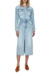 Pistola Amira Long Sleeve Denim Midi Dress In Riviera