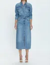 Pistola Amira Long Sleeve Midi Dress In Marcel In Blue
