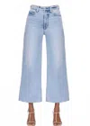 Pistola Ana Raw Hem Ankle Wide Leg Jeans In Sun Kissed Vintage In Blue