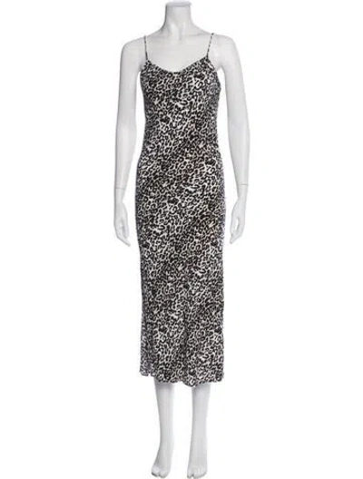 Pre-owned Pistola Animal Print Midi Length Dress In Black