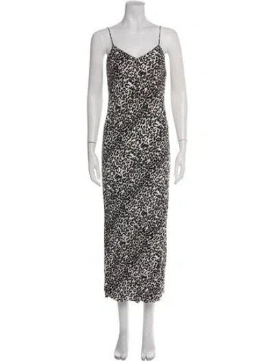 Pre-owned Pistola Animal Print Midi Length Dress In Black