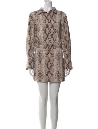 Pre-owned Pistola Animal Print Mini Dress In Neutral