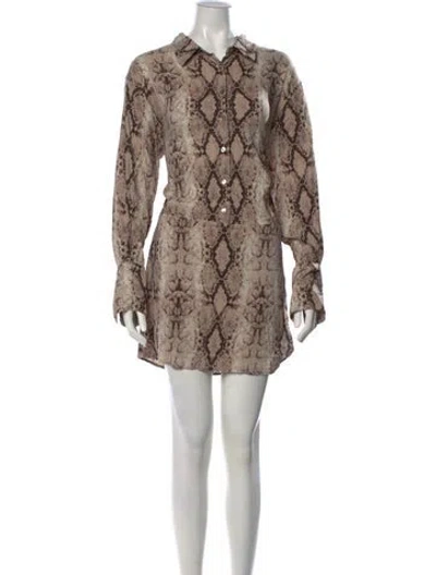 Pre-owned Pistola Animal Print Mini Dress In Neutrals