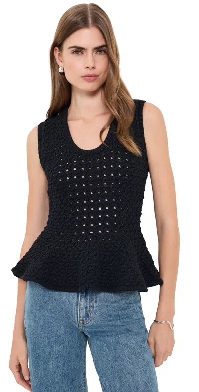 Pistola Anna Peplum Sweater Tank Black